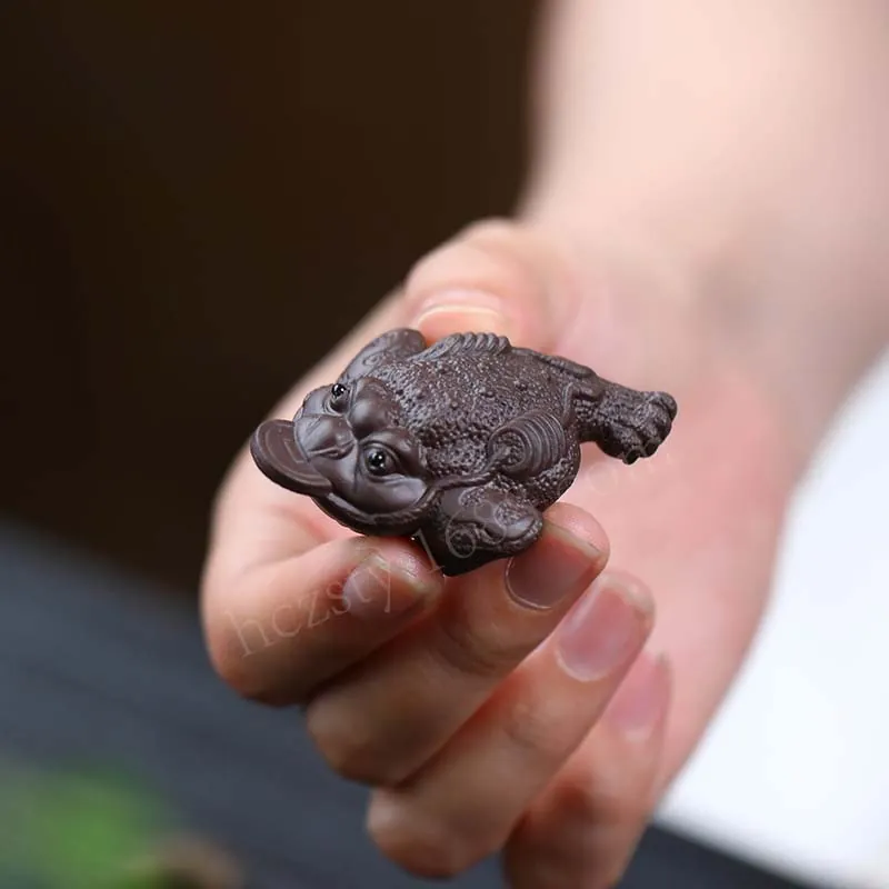 Customized Small Yixing Clay Money Toad Tea Pet Gongfu Tea Tray Decor