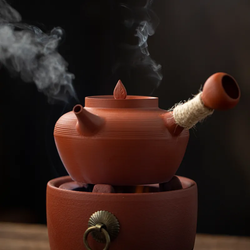 Miyan Chaozhou Clay Tea Kettle Set With Charcoal Stove Side Handle Teapot