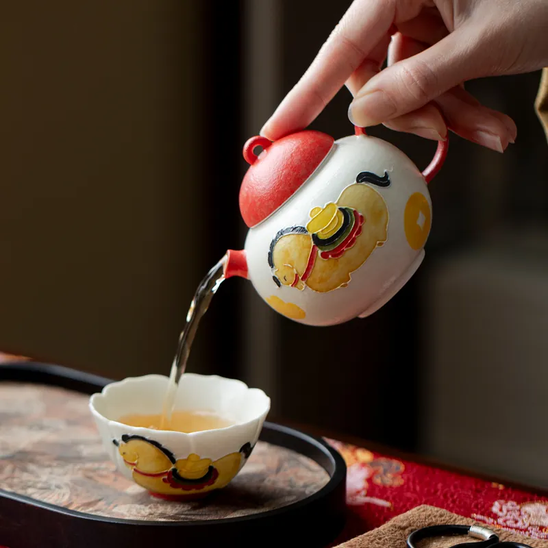 Miyan Year Of The Horse Ceramic Gongfu Tea Set New Year Gift Bulk Tea Cups