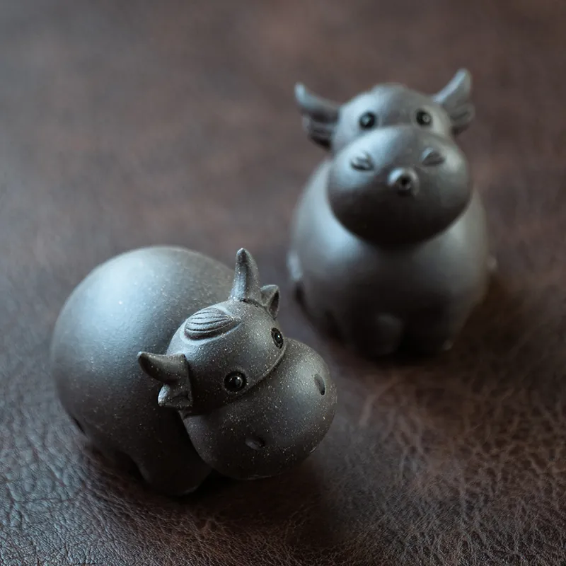 Wholesale Yixing Zisha Ox Tea Pet Cartoon Zodiac Bull Teaware Decor