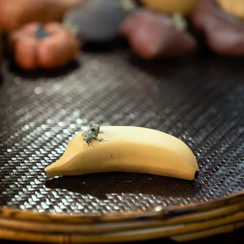 Yixing Zisha Water Spouting Frog Tea Pet Pumpkin Fruit Tea Accessory Decor 3 Yixing Zisha Water Spouting Frog Tea Pet Pumpkin Fruit Tea Accessory Decor - Image 3